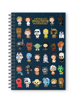 8 Bit Characters - Star Wars Official Spiral Notebook